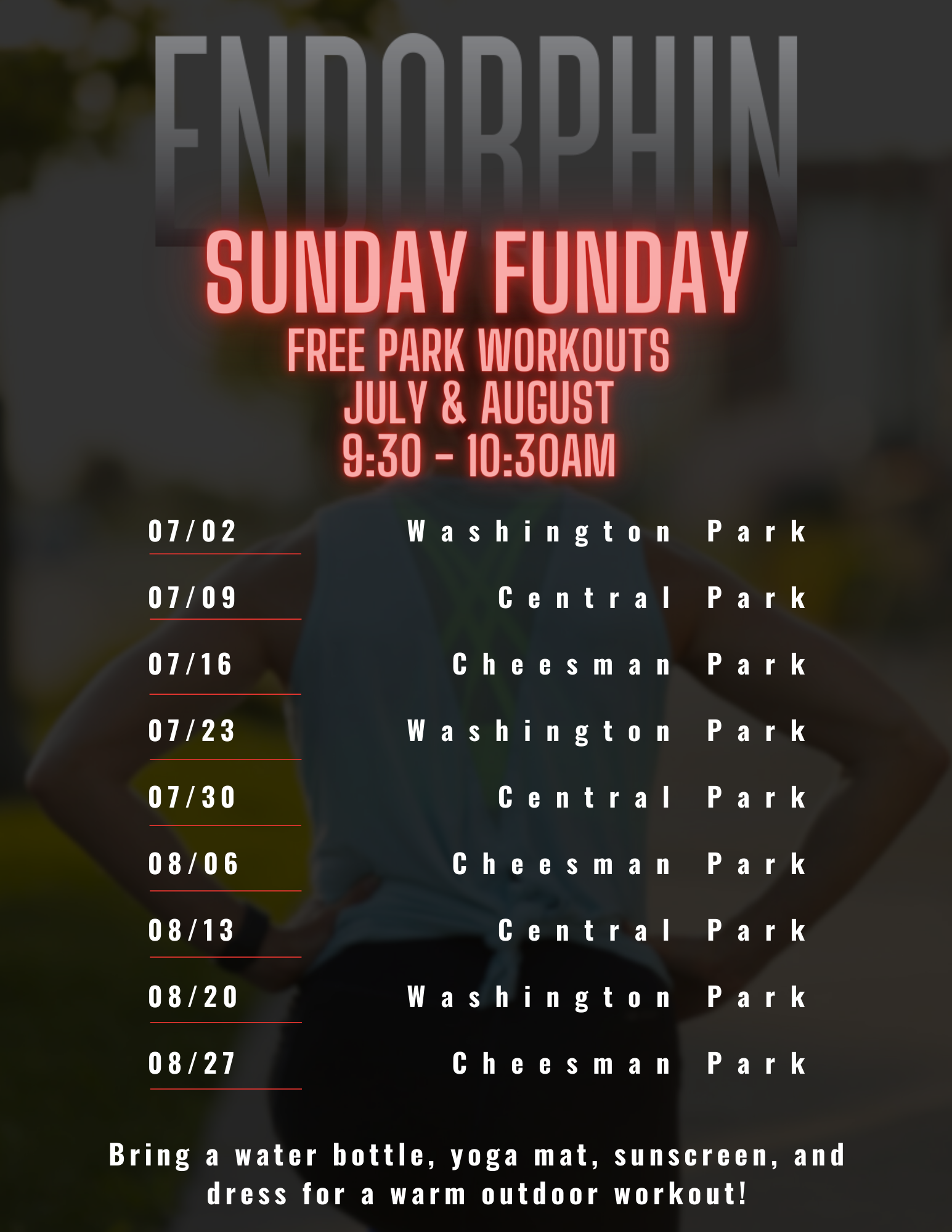 
Summer Sunday Funday Park Workouts